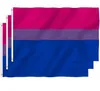 100 pcs coloré Polyester 90*150 cm 3x5 fts LGBT fierté arc-en-ciel bi drapeau bisexuel pour la décoration SN317