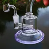 6 Inch único Bongs Mini vidro verde Rosa Roxo Bong inline Perc da tubulação de água azul plataformas de petróleo 14 milímetros conjunta com 4 milímetros de quartzo Banger