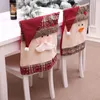 Christmas Cap Chair Cover Santa Claus Dinner Table Party Red Hat Chair Back Covers Xmas Christmas Decorations for Home LXL635-1