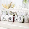 Luxury Tassel Clover Cypress Fabric Cover Cushion Pillow Case Christmas Home Decor Chinese style Lumbar Pillow Cover Sofa Chair Cushions