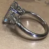 Vecalon Princess Promise Ring Real Soild 925 Стерлинговое серебро Diamond CZ Обручальные кольца для женщин Свадебные украшения