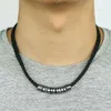 Collier de surf en métal pour hommes, corde en cuir, chaîne, vente en gros, bijoux cadeaux à la mode, LP100