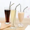 8.5/10.5inch Straight Bent Stainless Steel Straw Reusable Drinking Straws Eco Friendly Bar Party Drinking Tool Silver Metal Straws BC BH3701