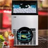 Electric Automatic Ice Machine 50kg / 24H Commercial Milk Tea Coffee Shop Bar Mini Square Ice Cube Ice Machine EU Plug