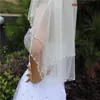 New Best Selling Fashion Elegant White Ivory Champagne Pink Black Wrist Length Two Layer Alloy comb Beaded Edge Wedding Veil