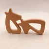 10pcs Infant Wooden horse shape Teethers for Baby Kids Molar Pacifier Chain Necklace Toys Food Grade Beech Teething Training Toy