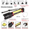 LED Flashlight Built-in 5000mAh lithium battery With XHP70.2 + COB LED Super bright waterproof Camping light