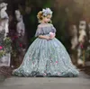 2020 Cute Tulle Ball Gown Flower Girl Dresses Lace Applique High Neck Rhinestones Kids Pageant Dress Floor Length Girl039s Birt2773866