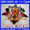 Ciało + zbiornik dla Honda Hot Repsol White CBR1000 RR CBR 1000 RR 08 09 11 277HM.4 CBR1000RR 08 09 10 11 CBR 1000RR 2008 2009 2011 2011