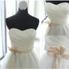 Sweetheart White Bridesmaid Dresses With Sash A-line Tulle and Satin Knee-Length Prom/Evening Gowns Custom Made Real Pictures