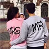 패션 스웨터 후드 Harajuku 패션 프린트 Mr and Mrs Lovers Couples Sweatshirs 가을 남성과 여성 트랙