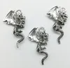 50st / mycket eld drake legering charms hängsmycke retro smycken diy nyckelring forntida silver hängsmycke för armband örhängen halsband 28x16mm