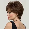 AIMISI Short Cut Synthetic Hair BOBO Wig Simulation Human Hair Wigs pelucas de cabello humano Black Color Wigs JF2068