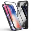 Magnetic Adsorption Metal Case for for iPhone 11 XR XS MAX Samsung NOTE 10 Full Body Metal Case with Back Tempered Glass