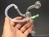 TOP QUALITÀ Bruciatore a nafta in vetro Bong ad acqua Pipa per fumo Piccolo Bubbler Bong con tubo flessibile in pyrex portatile Bong ad acqua DAB Piattaforme petrolifere BONG