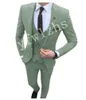 Выполненный на заказ Пик нагрудные Groomsmen One Button Groom Tuxedos Мужские костюмы Свадебные / выпускной вечер / ужин Шафер Blazer (куртка + штаны + Tie + Vest) W126
