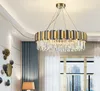 Nieuwe Crystal Kroonluchter Ronde Goud + Zwarte Decoratieve Hanglamp Creatieve Luxe Huisverlichting LED-kroonluchters LLFA