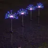 90/120/150 LED Solar Light 8 modos de função Dandelion Lâmpadas de Lâmpadas de Lâmpadas de Grama Lâmpada de Artifício à prova d'água de jardim solar