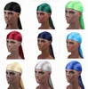 Yeni Moda erkek Saten Durags Bandana Türban Peruk 17 renk Erkekler Ipeksi Durag Şapkalar Kafa Bandı Korsan Şapkası saç aksesuarları