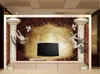 Dostosowana tapeta na ściany dekoracji domu Europejska rzymska kolumna Angel TV tło ściana 3d Papier ścienny