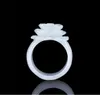 Chinese Green Jade Jadeite Rose Ring 8-10 Charm Jewellery Fashion Accessories Hand-Carved Man Woman Luck Amulet Gifts