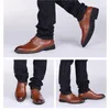 Hot Sale-2020 New High Quality Genuine Leather Men Shoes Brogues, Lace-Up Bullock Business Men Oxfords Shoes Men Dress Shoes