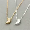 Nya modekvinnor smycken Moon Silver Gold Long Necklace Solid Chain Pendant Necklace276j