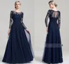 2020 Plus Size Dark Navy Scoop Neck Długość podłogi Długość Tiul Matka Sukienka panny Młodej Z Frezowanie Cekiny Na Wedding Party Custom Made