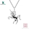 KASANIER 100% 925 argent Sterling collier fin pour les femmes volant licorne Figure pendentif bijoux de mode anniversaire fête de mariage bijoux cadeau