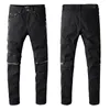 Ny ankomst Mens Designer Jeans Zipper Fold Patch Medal Fashion Mens Jeans Slim Motorcykel Biker Hip Hop Pants Toppkvalitetsstorlek 28272S