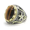 Rozmiar 8-12 Najnowszy projekt 925 Sterling Silver Tiger Eye Pierścień S925 Moda Popularna Sowa Fajny Silver Ring