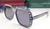 Hela designer 0427 Solglasögon för kvinnor med diamantstenar design 0427s fyrkantiga ramglasögon toppkvalitetsglasögon UV400 Prote209s