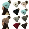 9 färg vinter kvinnor stickad hatt varm pom pom färgglada ull hatt damer skalle bönor solid kvinnlig utomhus kepsar yd0331