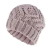 Women Knitted Hats Fashion Diamond Square Soft Coarse Knit Cap Outdoor Winter Warm Skull Crochet Hats Woman Maternity Caps Supplies M230