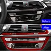 Konsola Carbon Włókna Center Klimatyzator CD Dekoracje Naklejki Frame Wykończenia Dla BMW G01 G02 G30 G38 X3 X4 5 serii 2018-2020
