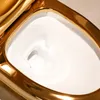 Waterbesparende Art Gold Toiletbrillen Sifon Stil Zittend Urinoir Golden Vine patroon porselein keramische badkamerarmaturen295A