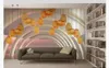 Personalizado 3d mural papel de parede foto papel de parede decoração Lustre Lírio do Vale Arte Flor De Vidro De Cristal 3D TV Sofá Fundo Mural