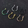 Nasenringe Hoop 8mm Edelstahl Nasen Septum Ring Ohrringe Körper Piercing Schmuck für Männer Frauen Mix 5 Farben