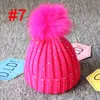 유아용 니트 모자 아기 소녀 크로 셰 뜨개질 모자 아이 디자이너 스팽글 모피 Pompom 솔리드 캡 야외 slouchy beanies 유아