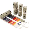 12 Roll School Pencil Bag Canvas Pen Curtain Large Capacity Pencil Bag Painter Student Roll Pen Bag