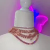 rose gold pink CZ Miami cuban link chain butterfly Necklace Iced Out bling Zircon fashion choker necklace hip hop women jewelry