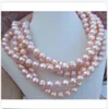 Naturalne Ogromne Morze Południowe 10-11mm Pink Pearl Necklace 50 "14K Złoto Zapięcie