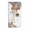 Bling Diamond Funda de cuero para Galaxy A10 / M10 A20 / A30 A20E A40 A50 A70 ID Flor Rosa Corona Mariposa Ranura para tarjeta Soporte Soporte de lujo