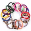 Portachiavi braccialetto PU personalizzato Girasole Serape Braccialetti leopardo Portachiavi O Portachiavi Cerchio Bracciale Portachiavi da polso 17 stili RRA2100