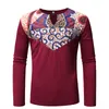 Camiseta con estampado de Dashiki africano de retales para hombre 2019 nueva Camiseta de manga larga para hombre ropa africana informal Camiseta Masculina XXL