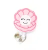 whole cute smile face retractable nurse ID badge card holder reel lovely felt yoyo name id card badge reel for kids278y