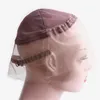 Auf 360 Schweizer Spitze Kappen für 360 Spitze-Perücke Professionelle Haar-Verlängerungen Perücke Zubehör Braun Farbe