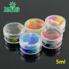 Hoge kwaliteit kleurrijke 5ml plastic container insert gezonde was kleine doorzichtige containers met deksel siliconen potten schar wax container schar stro olie