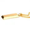 Trendy Gold Plating Gold Brick Necklace Hip Hop Punk Rock Pendant Necklaces For Men Women Friendship Collar Luxurious Rich Stateme1263480