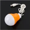 Lampada portatile colorata in PVC 5V 5W USB Lampadina LED 5730 per escursioni in campeggio Tenda da viaggio Lavora con notebook Power Bank